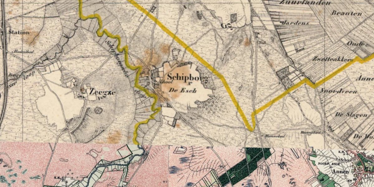 De omgeving van Schipborg op de topografische kaart van 1900