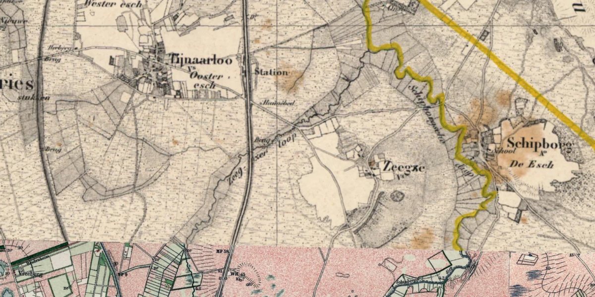 De omgeving van Tynaarlo op de topografische kaart van 1900