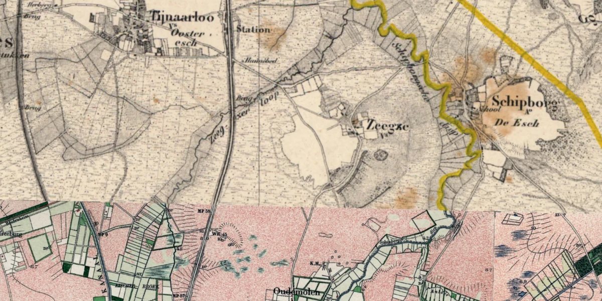 De omgeving van Zeegse op de topografische kaart van 1900
