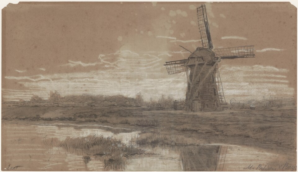 De molenplek bij het Molenveen, aan de weg naar Gieten